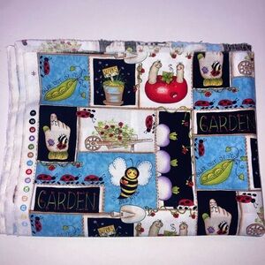 Garden Themed Fiber Art Fabric Children Sew Quilt Projects c1997